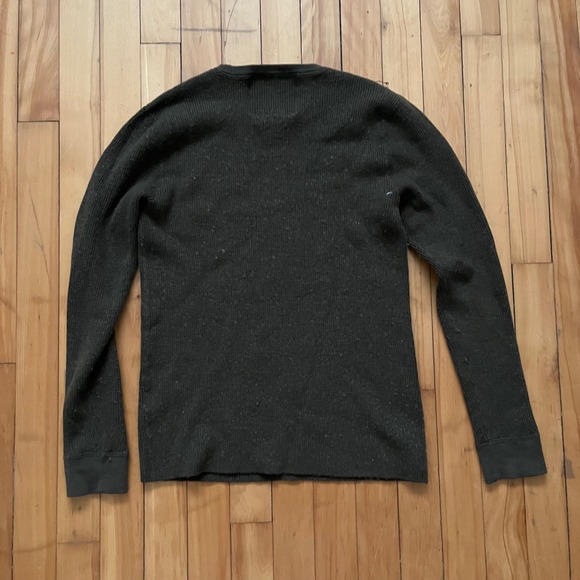 Marc by Marc Jacobs Mens Large Long Sleeve Waffle Knit Thermal Shirt Olive Green - Picture 5 of 5